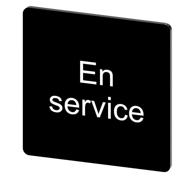 SIEMENS - Bezeichnungsschild 27x27mm, Schild schwarz, Beschriftung: En Service