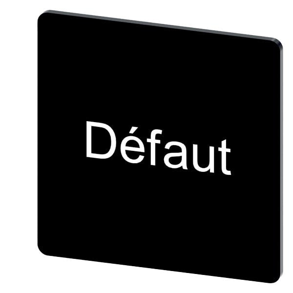 SIEMENS - Bezeichnungsschild 27x27mm, Schild schwarz, Beschriftung: DEFAUT