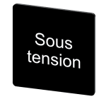 SIEMENS - Bezeichnungsschild 27x27mm, Schild schwarz, Beschriftung: SOUS TENSION