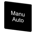 SIEMENS - Bezeichnungsschild 27x27mm, Schild schwarz, Beschriftung: Manu Auto