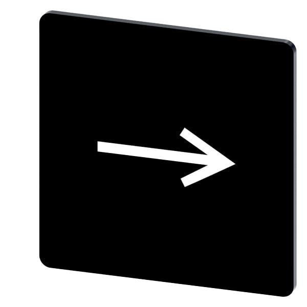 SIEMENS - Bezeichnungsschild 27x27mm, Schild schwarz, Symbol: Pfeilrichtung nach rechts