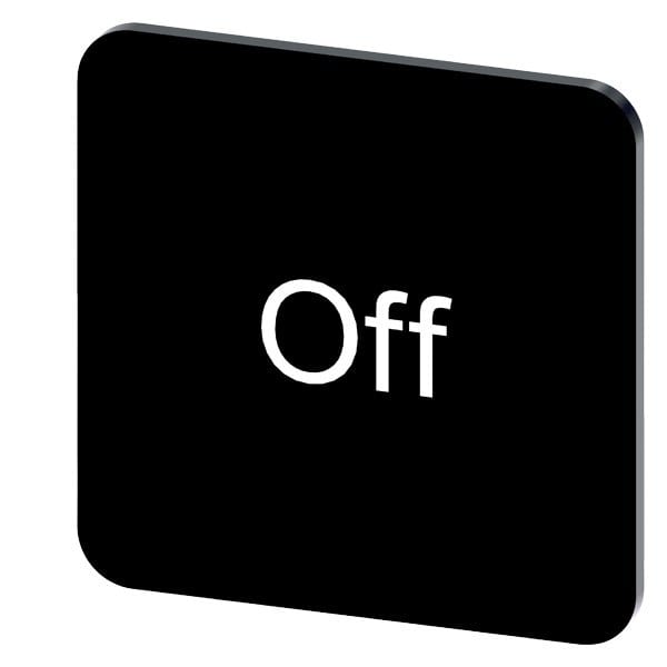 SIEMENS - Bezeichnungsschild 22x22mm, Schild schwarz, Beschriftung: Off