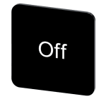 SIEMENS - Bezeichnungsschild 22x22mm, Schild schwarz, Beschriftung: Off