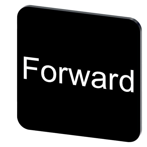 SIEMENS - Bezeichnungsschild 22x22mm, Schild schwarz, Beschriftung: Forward