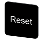 SIEMENS - Bezeichnungsschild 22x22mm, Schild schwarz, Beschriftung: Reset