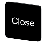 SIEMENS - Bezeichnungsschild 22x22mm, Schild schwarz, Beschriftung: Close