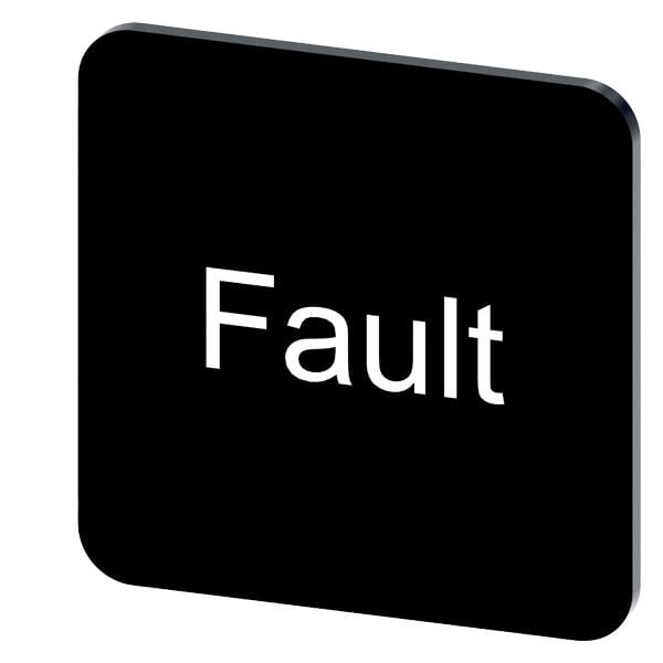 SIEMENS - Bezeichnungsschild 22x22mm, Schild schwarz, Beschriftung: Fault