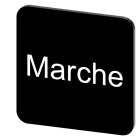 SIEMENS - Bezeichnungsschild 22x22mm, Schild schwarz, Beschriftung: Marche