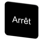 SIEMENS - Bezeichnungsschild 22x22mm, Schild schwarz, Beschriftung: Arret