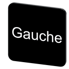 SIEMENS - Bezeichnungsschild 22x22mm, Schild schwarz, Beschriftung: GAUCHE