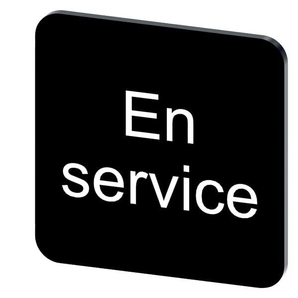 SIEMENS - Bezeichnungsschild 22x22mm, Schild schwarz, Beschriftung: En Service