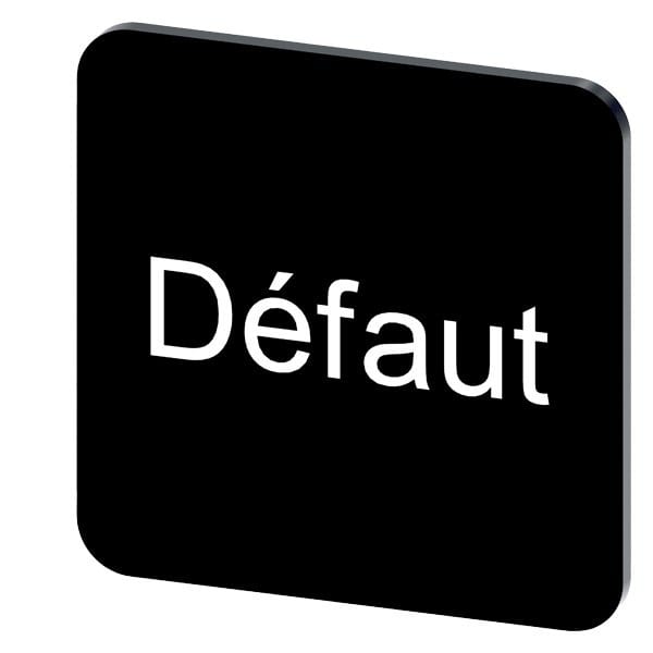 SIEMENS - Bezeichnungsschild 22x22mm, Schild schwarz, Beschriftung: DEFAUT