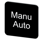 SIEMENS - Bezeichnungsschild 22x22mm, Schild schwarz, Beschriftung: Manu Auto