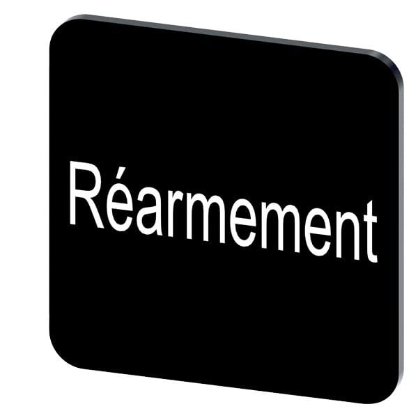 SIEMENS - Bezeichnungsschild 22x22mm, Schild schwarz, Beschriftung: REARMEMENT