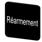 SIEMENS - Bezeichnungsschild 22x22mm, Schild schwarz, Beschriftung: REARMEMENT