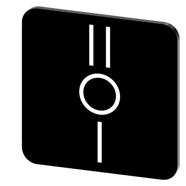 SIEMENS - Bezeichnungsschild 22x22mm, Schild schwarz, Symbol: II* O I