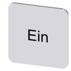 SIEMENS - Bezeichnungsschild 22x22mm, Schild silber, Beschriftung: Ein