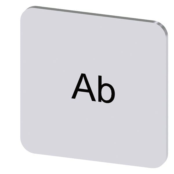 SIEMENS - Bezeichnungsschild 22x22mm, Schild silber, Beschriftung: Ab