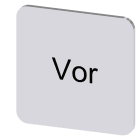 SIEMENS - Bezeichnungsschild 22x22mm, Schild silber, Beschriftung: Vor