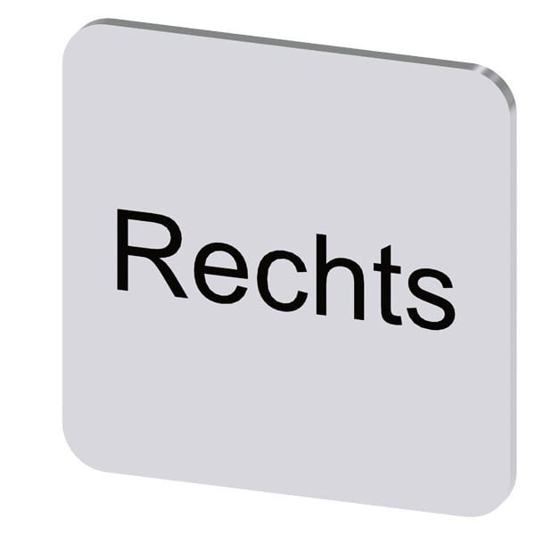 SIEMENS - Bezeichnungsschild 22x22mm, Schild silber, Beschriftung: Rechts