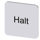 SIEMENS - Bezeichnungsschild 22x22mm, Schild silber, Beschriftung: Halt