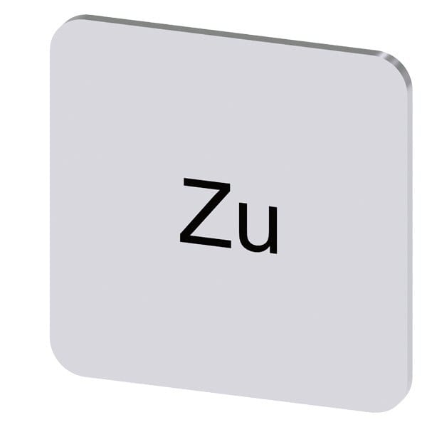 SIEMENS - Bezeichnungsschild 22x22mm, Schild silber, Beschriftung: Zu