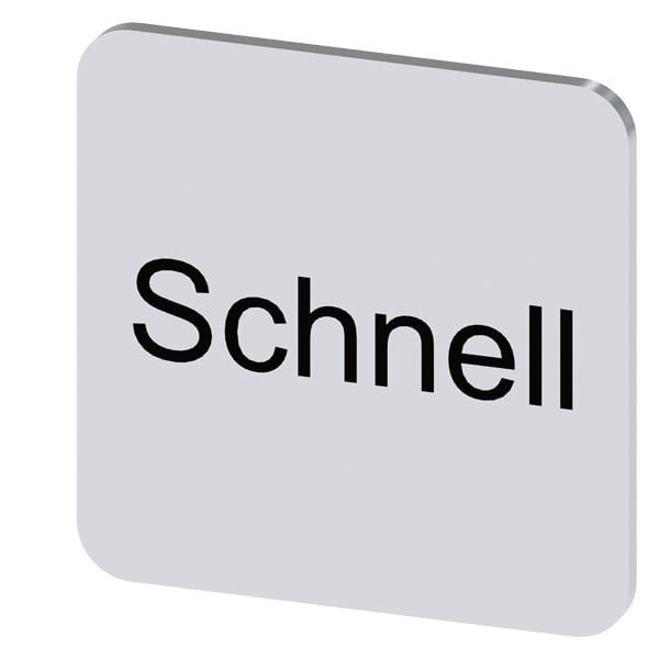 SIEMENS - Bezeichnungsschild 22x22mm, Schild silber, Beschriftung: schnell