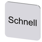 SIEMENS - Bezeichnungsschild 22x22mm, Schild silber, Beschriftung: schnell