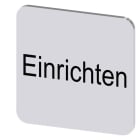 SIEMENS - Bezeichnungsschild 22x22mm, Schild silber, Beschriftung: Einrichten