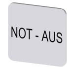 SIEMENS - Bezeichnungsschild 22x22mm, Schild silber, Beschriftung: not-aus