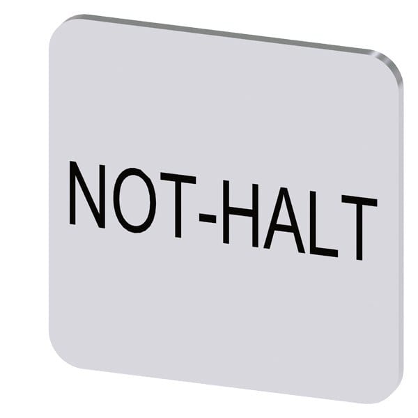 SIEMENS - Bezeichnungsschild 22x22mm, Schild silber, Beschriftung: Not-Halt