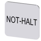 SIEMENS - Bezeichnungsschild 22x22mm, Schild silber, Beschriftung: Not-Halt
