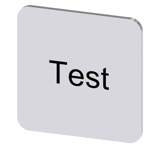 SIEMENS - Bezeichnungsschild 22x22mm, Schild silber, Beschriftung: Test