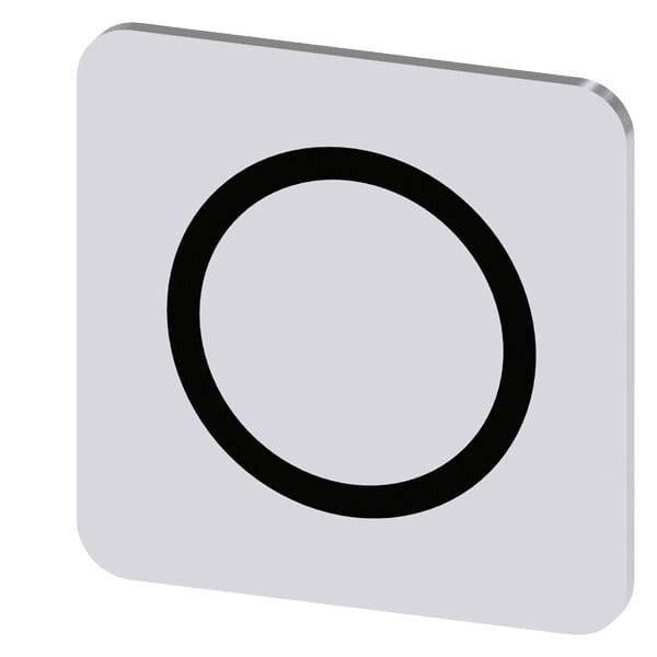 SIEMENS - Bezeichnungsschild 22x22mm, Schild silber, Symbol: O*