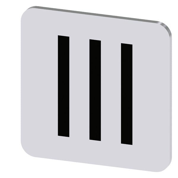 SIEMENS - Bezeichnungsschild 22x22mm, Schild silber, Symbol: III*