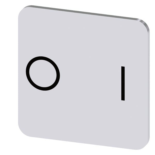 SIEMENS - Bezeichnungsschild 22x22mm, Schild silber, Symbol: O* I