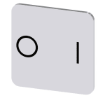 SIEMENS - Bezeichnungsschild 22x22mm, Schild silber, Symbol: O* I