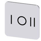 SIEMENS - Bezeichnungsschild 22x22mm, Schild silber, Symbol: I* O II