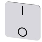 SIEMENS - Bezeichnungsschild 22x22mm, Schild silber, Symbol: I* O (untereinander)