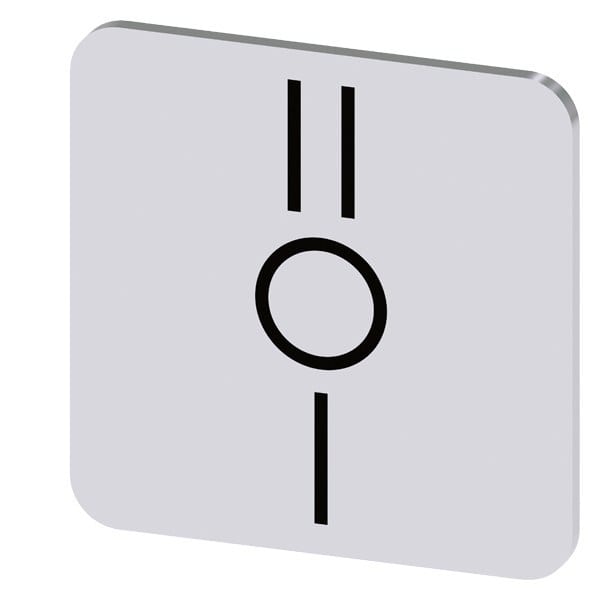 SIEMENS - Bezeichnungsschild 22x22mm, Schild silber, Symbol: I* O II (untereinander)