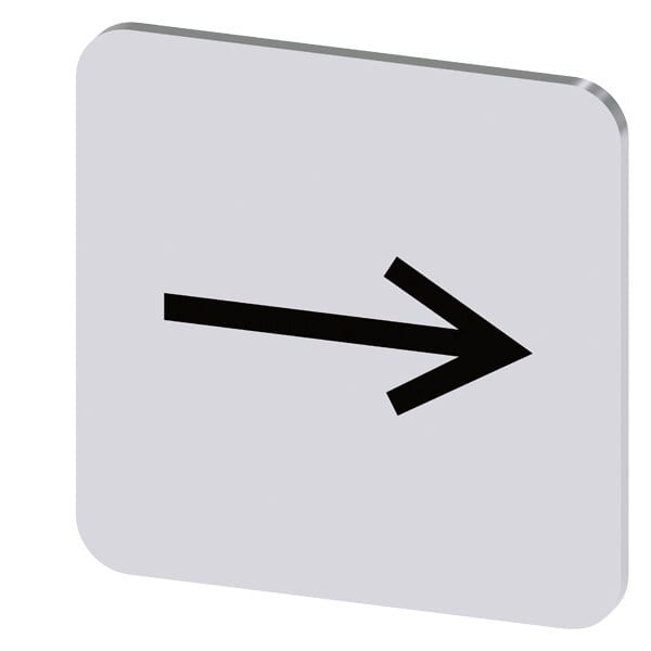SIEMENS - Bezeichnungsschild 22x22mm, Schild silber, Symbol: Pfeilrichtung rechts