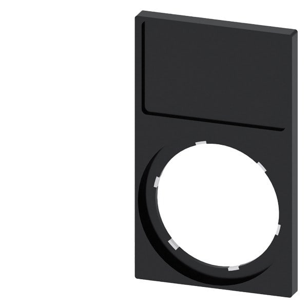 SIEMENS - Schildträger, Rahmen unten eckig, schwarz, für Bezeichnungsschild 17,5x 27mm