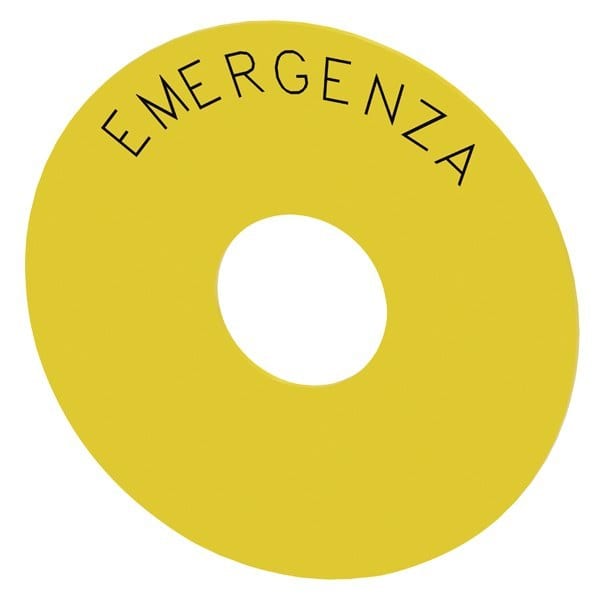 SIEMENS - Unterlegschild für Not-Halt-Pilzdrucktaster, gelb, Außend. 75mm, Innend. 23mm