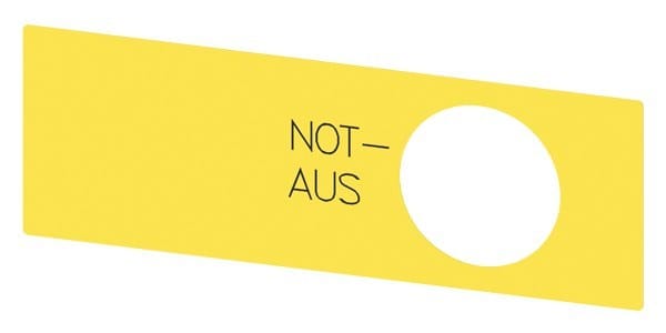 SIEMENS - Unterlegschild für Not-Halt-Pilzdrucktaster, gelb, Beschriftung: Not-Halt