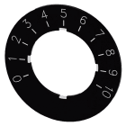 SIEMENS - Bezeichnungsschild für Potentiometer, Schild schwarz, Schrift weiß, 0-10