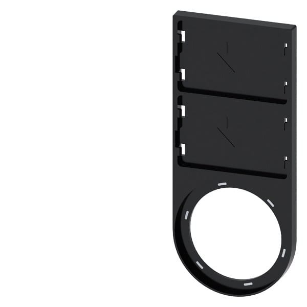 SIEMENS - Schildträger, flach, schwarz, für 2 Bez.schilder 17,5x27mm, zum Schnappen