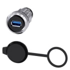 SIEMENS - USB-Anschluss, 22 mm, Metall hochglanz, silber