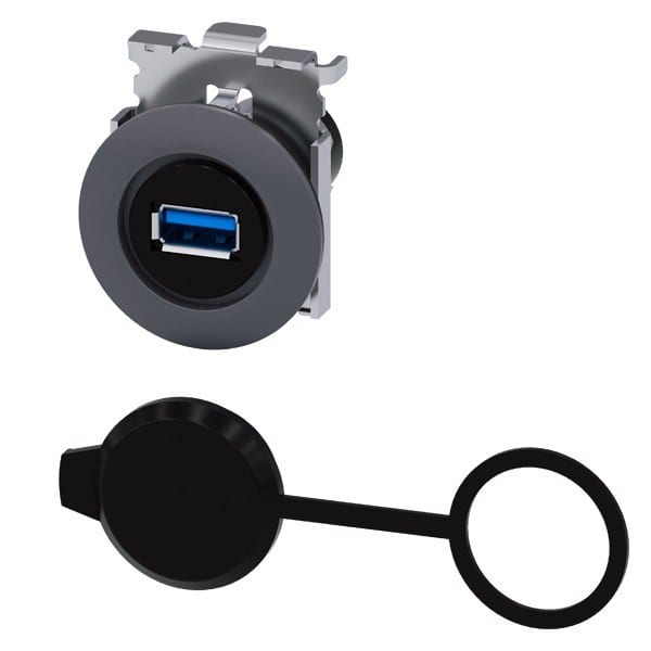 SIEMENS - USB-Anschluss, 30 mm, Metall matt, sandgrau