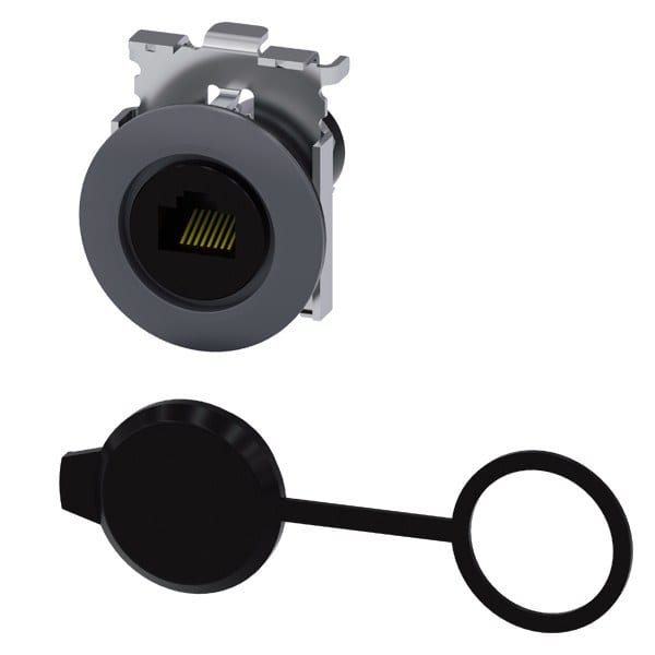 SIEMENS - RJ45 Anschluss, 30 mm, Metall matt, sandgrau