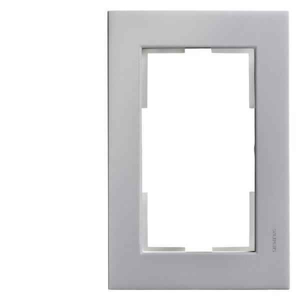SIEMENS - DELTA miro Kunststoff aluminiummetallic Rahmen 2-fach für Doppelsteckdose
